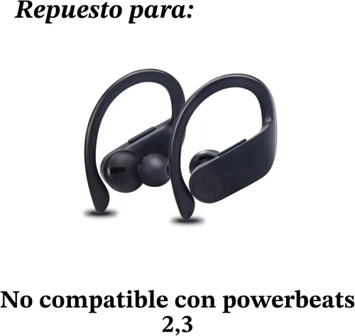 Miniatura 3 de Juego de almohadillas de silicona de repuesto para auriculares inalámbricos Powerbeats Pro Beats, 4 pares (negro)