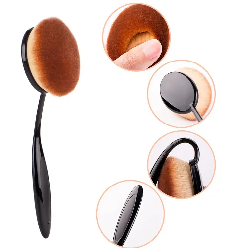 Miniatura 3 de Yoseng Brocha ovalada para base de dientes, cepillo de dientes grande, aplicación rápida e impecable, crema líquida en polvo, base de protector