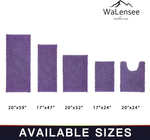 Miniatura 268 de Walensee Alfombra de baño antideslizante (24x17 pulgadas, rosa polvoriento) absorbente de agua, súper suave, lanuda de felpilla, lavable a máquina