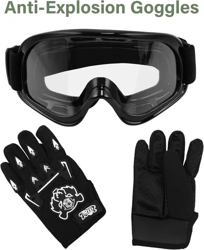 Miniatura 6 de XFMT - Juego de casco DOT con gafas y guantes para motocross, cuatrimoto y vehículos todoterreno para niños y jóvenes (hoja de arce, talla L)
