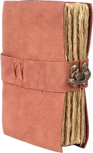 Miniatura 19 de Diario de cuero vintage hecho a mano de búfalo no rellenable con papel de borde irregular – Diario encuadernado en cuero para mujeres, hombres