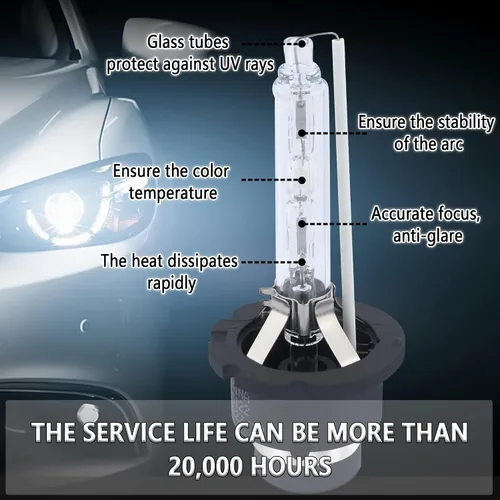 Miniatura 3 de Salior 2 bombillas para faros delanteros de automóvil, bombillas HID D2S de 6000K blanco frío, accesorios esenciales para automóvil para iluminación