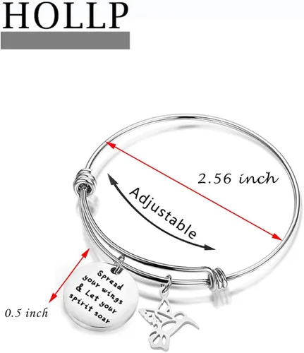 Miniatura 2 de HOLLP - Pulsera de abalorios para amantes de los pájaros y los pájaros, para extender tus alas y dejar que tu espíritu se despierte