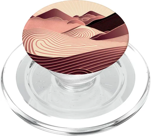 Miniatura 7 de Chic Boho Mountains Peaks Sunset Nature Landscape Brown PopSockets intercambiables PopGrip