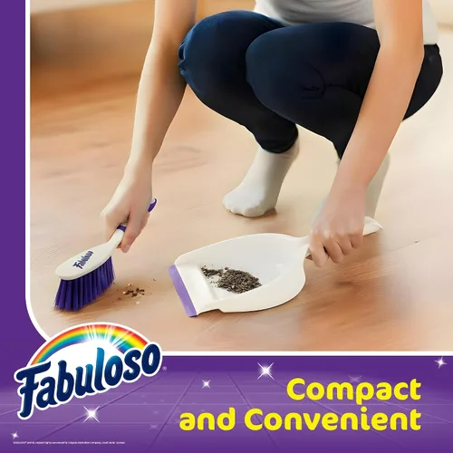 Miniatura 3 de Fabuloso Juego de cepillo y recogedor compacto de escoba de mano con almacenamiento a presión y orificio para colgar, barrido rápido para cocina