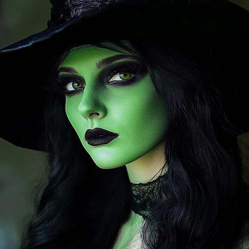 Miniatura 2 de Mysense Pintura corporal verde de Amazonas, maquillaje de disfraz de Gamora de la bruja Elphaba de Halloween, accesorios de atuendo del día de San