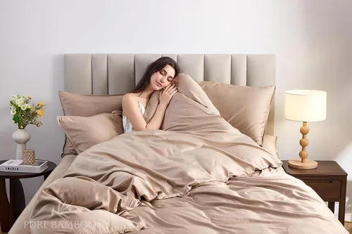 Miniatura 2 de Pure Bamboo - Inserto para edredón tamaño Queen (90x92 pulg) - Inserto para edredón ultra suave acolchado con 8 asas en las esquinas y laterales