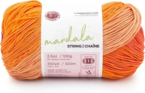 Miniatura 25 de Lion Brand Yarn Hilo Mandala String, Hilo Fingering para Tejer y Crochet, Acoustic, 1 Paquete
