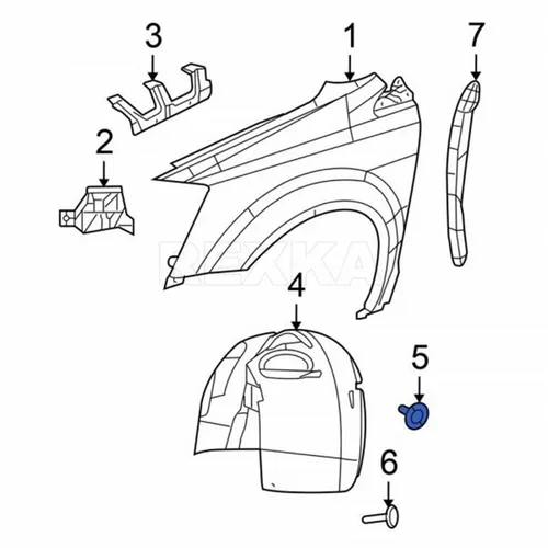 Miniatura 7 de Rexka 100 unids M6.3 Splash Shield Cubierta de la rueda Cubierta de parachoques Retenedor Clip Pin Remache para Jeep Dodge Ram Chrysler 6501916 GM