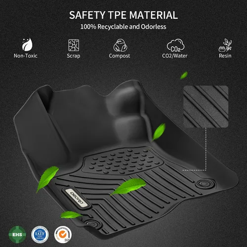 Miniatura 6 de OEDRO Alfombrillas de Piso para Jeep Cherokee 2015-2023 (No para Grand Cherokee), Protectores TPE Negro para Todo Clima de 1ra y 2da Fila con Ajuste