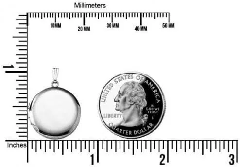 Miniatura 3 de Medallón redondo de plata de ley, aprox. 1.0 x 1.0in, plata de ley