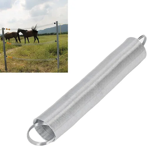 Miniatura 4 de Kit de puerta de resorte para valla eléctrica, 2 piezas, valla eléctrica, acero inoxidable, 16 pies, tensión de ganado, resorte para pasto, 2