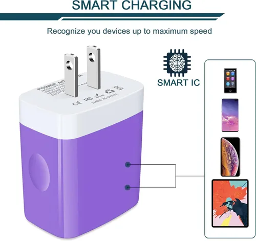 Miniatura 3 de Cargador de pared, adaptador de cargador USB, estación de carga rápida AILKIN 4.8A, 4 puertos múltiples, bloque de base de alimentación, enchufe
