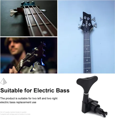 Miniatura 4 de MAXCHEER Afinadores de Guitarra y Bajo, Clavijas de Afinación de Guitarra Bajo, Clavijero Sellado de Relación, Repuesto de Cabezal de Máquina
