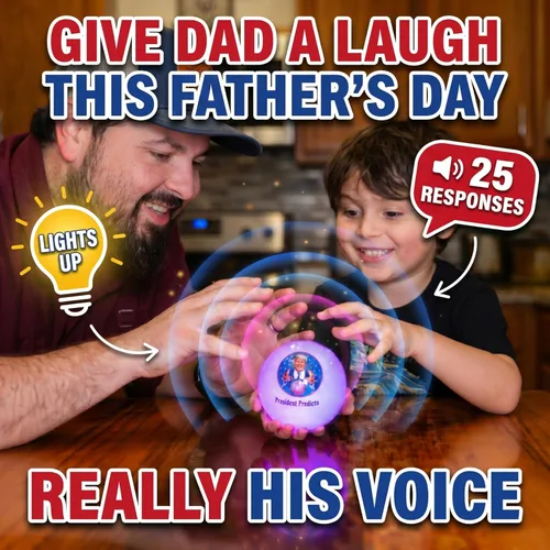 Bola de adivinación Trump Talking – Regalo del Día del Padre para papá – Ilumina y dice 25 respuestas en su voz real – Bola de cristal activada por