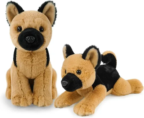 Miniatura 10 de Playful Beagle - Animal de peluche realista de 10 pulgadas en cuclillas y acostado para perro, suave peluche para niños