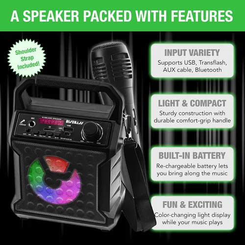 Miniatura 3 de RISEBASS Altavoz Bluetooth de Karaoke para Fiestas con Micrófono – Máquina de Karaoke Inalámbrica Portátil para Fiestas de Interior/Exterior