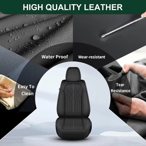 Miniatura 6 de DISUTOGO Funda de asiento de automóvil para Cadillac ATS 2013-2018, juego completo de fundas de asiento de cuero sintético, impermeables