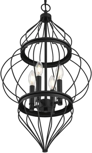 Miniatura 2 de Westinghouse 6368600 Salma - Candelabro de interior con cuatro luces, acabado negro mate