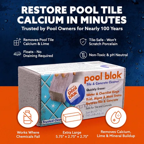 Miniatura 2 de Pumie - Paquete de 2 piedras pómez para limpieza de azulejos de piscina, removedor de calcio para manchas de azulejos y yeso, limpiador
