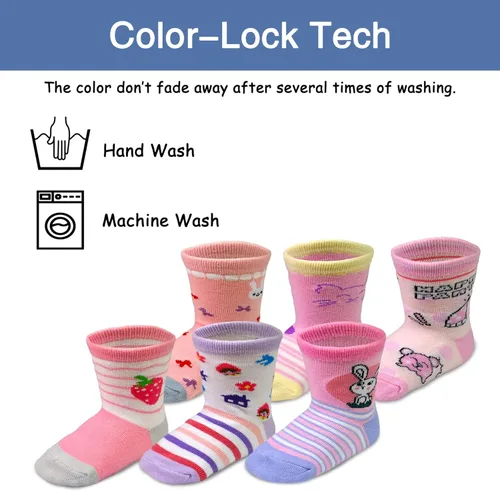 Miniatura 5 de 12 pares de calcetines antideslizantes antideslizantes para niños, calcetines de algodón para niños de 1-33-55-7 años de edad, niños y niñas