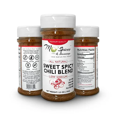 Mo'Spices & Seasonings - Mezcla de chile dulce y picante, baja en sodio, sin gluten, sin OMG, sin soja, sin MSG, vegano, paleo y cetogénico, sal