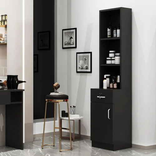 Paddie Estaciones de peluquería de montaje en pared para estilista, juego de equipos de peluquería para estilista, muebles de spa de belleza con