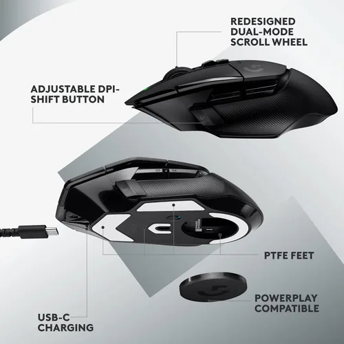 Miniatura 5 de Logitech Ratón inalámbrico para juegos G502 X Lightspeed - Interruptores óptico-mecánicos híbridos LIGHTFORCE, sensor de juego Hero 25K, compatible