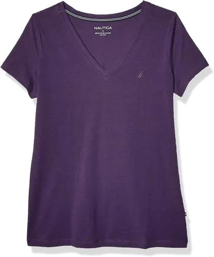 Miniatura 8 de Nautica Camiseta de algodón elástico con cuello en V para mujer Easy Comfort