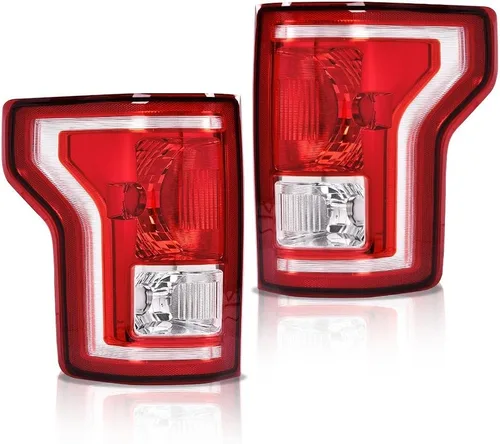 Miniatura 15 de CROSSDESIGN Luz trasera trasera sin bombillas lado derecho rojo compatible con Ford F150 SSV 2016 2017/Fit F150 (submodelo: Lariat, XL, XLT) 2015