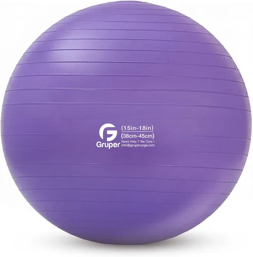 Miniatura 26 de Gruper Pelota de yoga y pilates, pelota de gimnasio de 4 tamaños para fitness, yoga, entrenamiento, embarazo y terapia física, bomba rápida