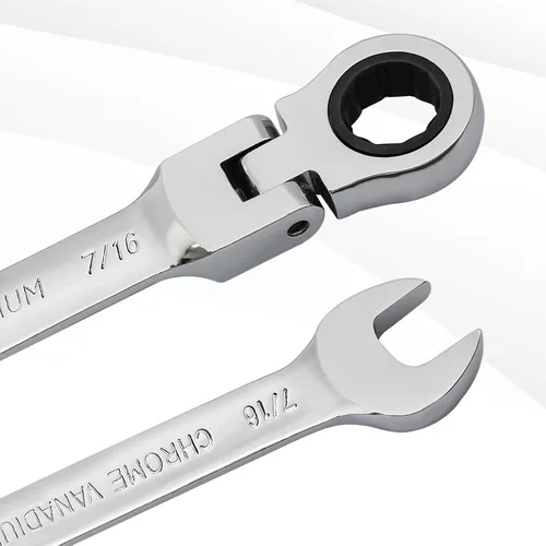 Miniatura 6 de B4B BANG 4 BUCK Llave combinada de trinquete de cabeza flexible de grado industrial 72 dientes de 12 puntos, caja de trinquete de extremo abierto