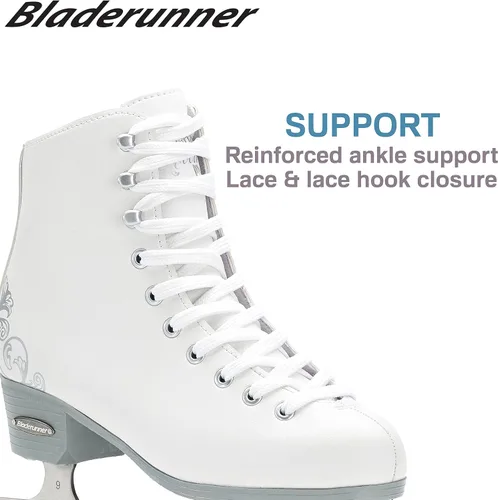 Miniatura 2 de Bladerunner Ice by Rollerblade Allure - Patines artísticos para mujer, color blanco, patines de hielo