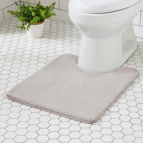 Miniatura 33 de MINIDEAR - Alfombras de baño 24x17 beige - Tapete de baño de espuma elástica gruesa, ultra suave y pachona, antideslizante, de secado rápido