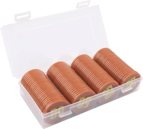 Juego de 100 fichas de póquer – Monedas circulares de plástico de 1.58 pulgadas para juegos y contar, 0.16 oz cada una, accesorios perfectos para el