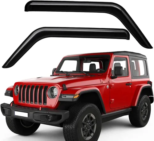 Miniatura 7 de Lightronic WV192467 Deflectores y viseras laterales de canal para ventana, protector de lluvia, humo oscuro, juego de 2 piezas, se adapta a Jeep