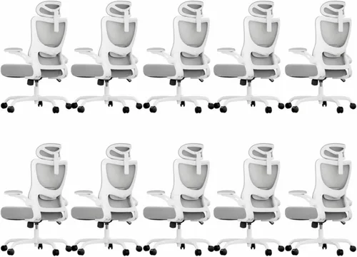 Miniatura 31 de Marsail - Silla ergonómica de oficina - Silla de escritorio con respaldo alto de malla y soporte lumbar ajustable, silla giratoria con ruedas