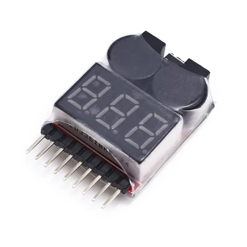Miniatura 2 de 2 unids Zumbador de bajo voltaje Lipo Alarma Piezo Probador Comprobador Warner Saver Voltaje 1-8S Lipo Li-ion LiMn Li-Fe Monitor de batería
