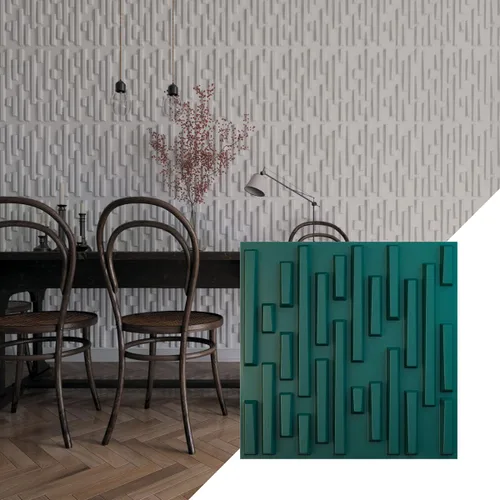 Miniatura 27 de Ekena Millwork 19 5/8 pulgadas de ancho x 19 5/8 pulgadas de alto, ladrillo escalonado EnduraWall decorativo 3D, cobre envejecido