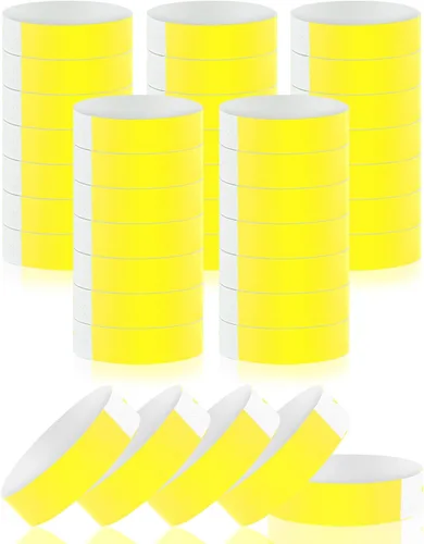 Miniatura 7 de 500 piezas de pulseras, pulseras de papel para eventos, pulseras adhesivas de colores, pulseras desechables, pulseras VIP para fiestas (rojo)