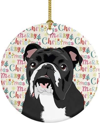 Miniatura 183 de Caroline's Treasures Bulldog Francés Azul de Navidad Adorno de Cerámica Decoraciones Colgantes para Árbol de Navidad para Hogar Navidad, Festividad
