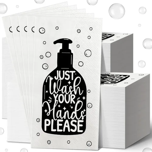Yexiya 200 toallas de papel desechables para invitados, toallas de mano desechables para baño, servilletas decorativas de baño para tocador, boda,