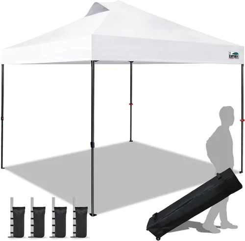 Miniatura 7 de Eurmax Tienda de campaña desplegable de Estados Unidos de 10 x 10, tienda de campaña para eventos de grado comercial con bolsa rodante patentada sin
