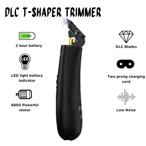 Miniatura 2 de Supreme Trimmer T Shaper - Recortador silencioso inalámbrico para barba y cabello para hombres 120 minutos de duración, bajo ruido, cuchilla DLC