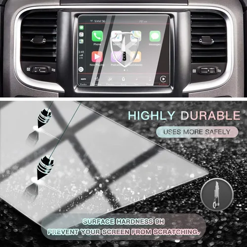Miniatura 4 de CDEFG Protector de pantalla de automóvil con control central, protector de pantalla táctil para Dodge RAM 1500/2500/3500 Uconnect 2013-2018, vidrio