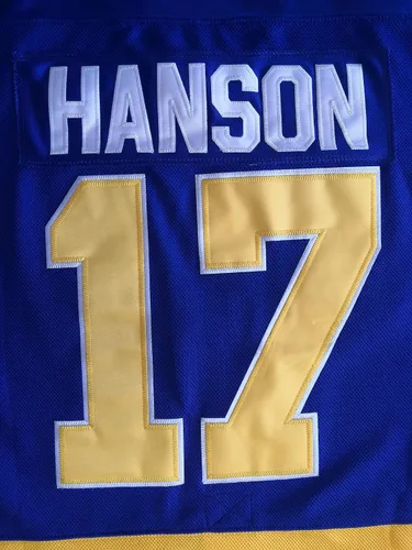 Miniatura 7 de Phoneutrix Hanson Brothers Charlestown Chiefs 16 Jack 17 Steve 18 Jeff Slap Shot Movie Hockey Jersey Azul