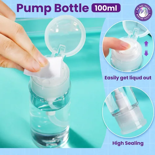 Miniatura 5 de Kit de herramientas para quitar esmalte de uñas de gel con clips de uñas de plástico, botella removedor de esmalte de uñas de 3.4 fl oz, toallitas