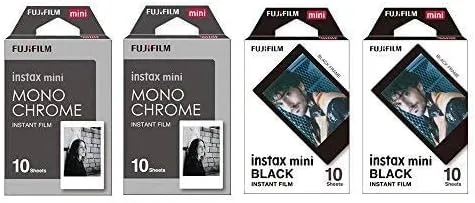 Miniatura 2 de Fujifilm Instax Mini - Juego de 4 paquetes de película instantánea, monocromo (10 x 2) + marco negro (10 x 2) 90 8 70 7s 50s 25 300 cámara SP-1