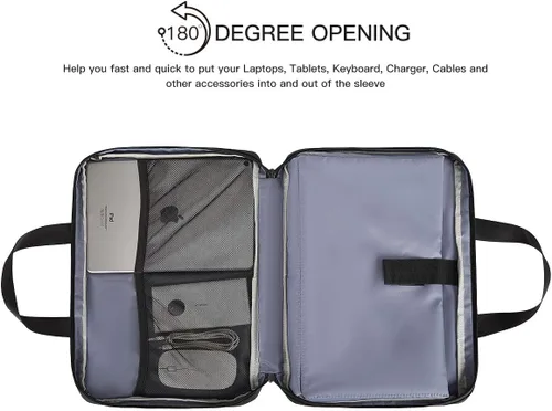 Miniatura 3 de Funda para laptop de 17.3 pulgadas, para hombre y mujer, TSA para HP Envy 17/Pavilion 17/OMEN 17, Dell G3 G7 17.3/Inspiron 17, Acer Aspire 17, Negro