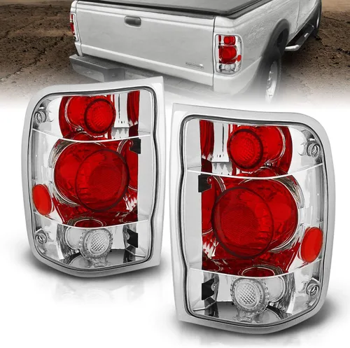 Miniatura 7 de AmeriLite Juego de luces traseras de freno negras de repuesto para Ford Ranger 1998-2000 solamente - lado del pasajero y del conductor Negro